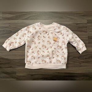 Disney Baby Winnie The Pooh Light Pink Sweatshirt with Cute Print size 6/9M